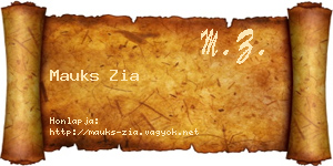 Mauks Zia névjegykártya